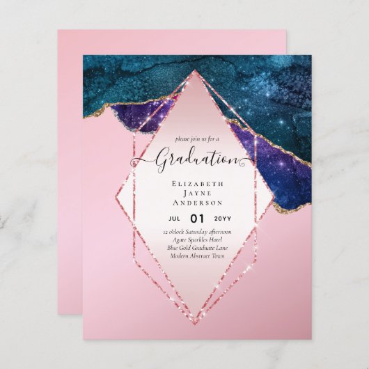 Papier Parties scintillant d'agaite DIPLÔME Invitations G (Devant / Derrière)