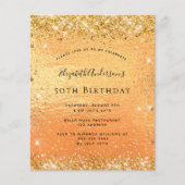 Papier Parties scintillant d'anniversaire budgétaire invi (Devant)