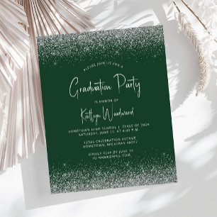 Papier Parties scintillant d'argent vert foncé budget Par