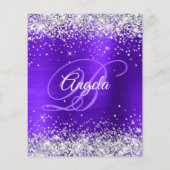 Papier Parties scintillant d'argent Violet Indigo 40e ann (Dos)