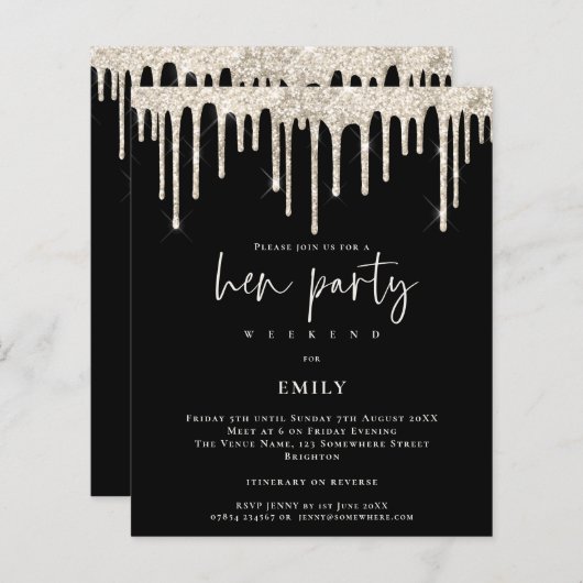 Papier Parties scintillant de crème budgétaire en liquide (Devant / Derrière)