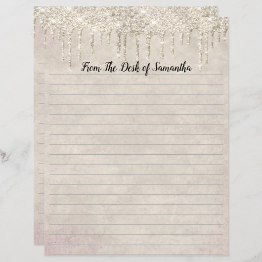 Papier Parties scintillant de séchage Champagne Lined Sta (Devant / Derrière)