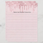 Papier Parties scintillant de séchage rose personnalisée  (Devant / Derrière)