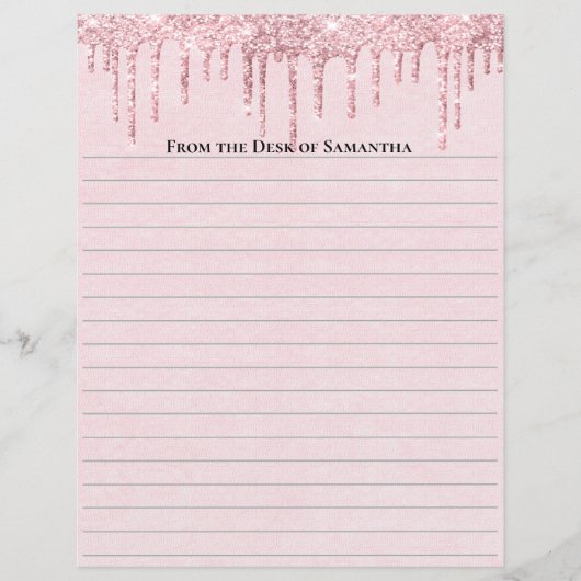 Papier Parties scintillant de séchage rose personnalisée  (Devant)