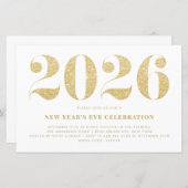 Papier Parties scintillant d'or 2023 Invitation de la fêt (Devant / Derrière)