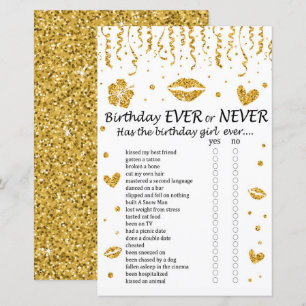 Papier Parties scintillant d'or Anniversaire Jamais ou ja