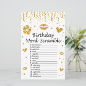 Papier Parties scintillant d'or Anniversaire Mot Scramble (Debout devant)