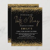 Papier PARTIES SCINTILLANT d'or BUDGET Black Bachelorette (Devant / Derrière)