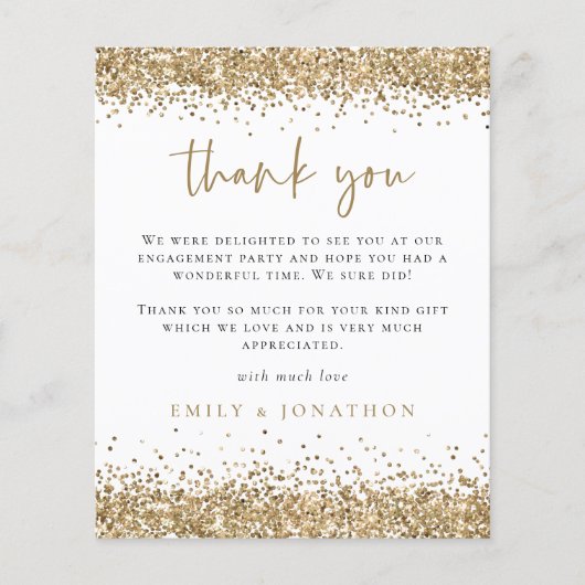 Papier Parties scintillant d'or Budget Fiançailles photo  (Devant)