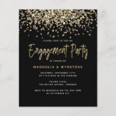 Papier PARTIES SCINTILLANT d'or BUDGET Invitation de la p (Devant)