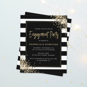 Papier PARTIES SCINTILLANT d'or BUDGET Invitation de la p