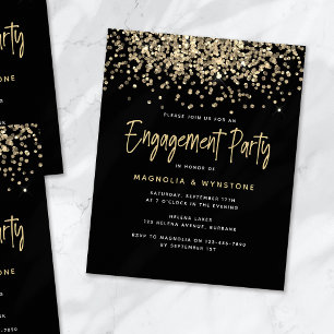 Papier PARTIES SCINTILLANT d'or BUDGET Invitation de la p