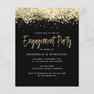 Papier PARTIES SCINTILLANT d'or BUDGET Invitation de la p