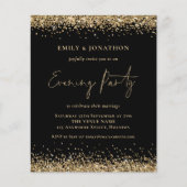 Papier PARTIES SCINTILLANT d'or BUDGET Mariage noir Soiré (Devant)