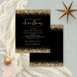 Papier Parties scintillant d'or budget Noël Invitation no