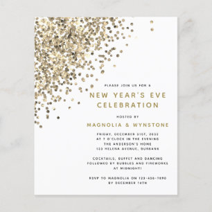Papier PARTIES SCINTILLANT d'or BUDGET Nouvel An Eve Invi