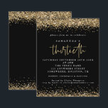 Papier Parties scintillant d'or budgétaire 30ème partie I<br><div class="desc">Elégante Parties scintillant d'or 30Party Black Invitation. Une alternative économique pour PETIT 4, 5 po x 5, 6 po. Disponible dans un STOCK SEMI GLOSS 110 lb CARD ou un STOCK SATIN FINISH 80 lb THINNER PAPER. Les enveloppes sont en option. Les bordures de confettis en faux parties scintillant doré...</div>