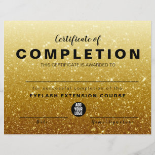 Papier Parties scintillant d'or moderne certificat d'achè