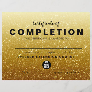 Papier Parties scintillant d'or moderne certificat d'achè