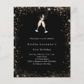 Papier Parties scintillant d'or noir salue l'invitation a (Devant)