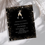 Papier Parties scintillant d'or noir salue l'invitation a<br><div class="desc">Célébrez votre journée spéciale avec style avec nos magnifiques invitations d'anniversaire. Dotés d'un arrière - plan noir orné d'une fausse parties scintillant scintillante et de deux verres clinquants, ces invitations donnent le ton parfait pour une célébration sophistiquée. Personnalisez-les avec vos détails et rendez votre événement inoubliable. 1 feuille = 1...</div>