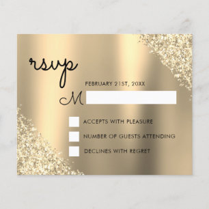 Papier Parties scintillant d'or Quinceanera RSVP
