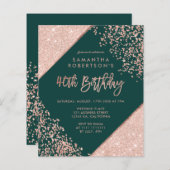 Papier parties scintillant d'or rose confetti budget vert (Devant / Derrière)