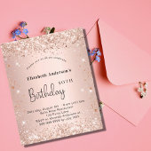 Papier Parties scintillant d'or rose d'anniversaire de bu