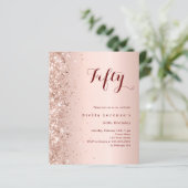 Papier parties scintillant d'or rose invitation (Debout devant)