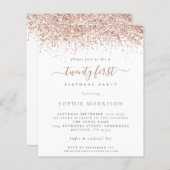 Papier Parties scintillant du Rose du budget Glam Invitat (Devant / Derrière)