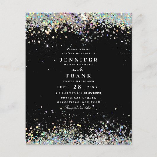 Papier Parties scintillant élégante budget Faire-part de (Devant)