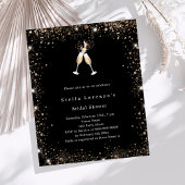 Papier Parties scintillant en or noir invite de la douche