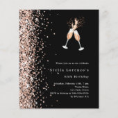 Papier Parties scintillant en or rose noir applaudit l'in (Devant)