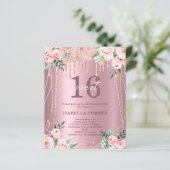 Papier Parties scintillant florale rose douce 16e anniver (Debout devant)