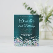 Papier Parties scintillant Holo Turquoise foncé 21e Invit (Debout devant)