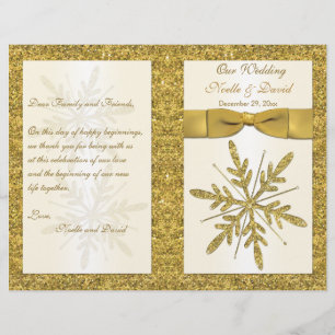 Papier Parties scintillant ivoire et or Snowflakes Progra