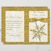 Papier Parties scintillant ivoire et or Snowflakes Progra (Devant / Derrière)