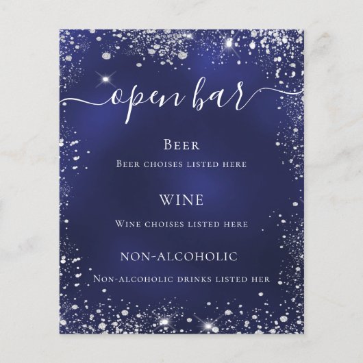 Papier Parties scintillant marine bleu argent mariage men (Devant)