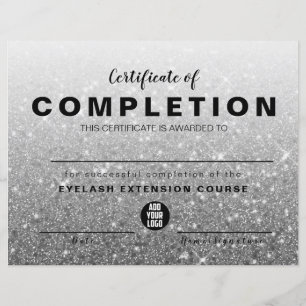 Papier Parties scintillant moderne en argent Certificat d