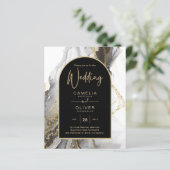 Papier Parties scintillant moderne en marbre d'Agate d'or (Debout devant)