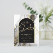 Papier Parties scintillant moderne en marbre d'Agate d'or (Debout devant)