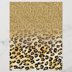 Papier Parties scintillant moderne Leopard Motif Gold Om