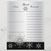Papier Parties scintillant noire, argent Snowflakes Livre (Devant)