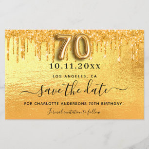 Papier parties scintillant or 70e anniversaire enregistre