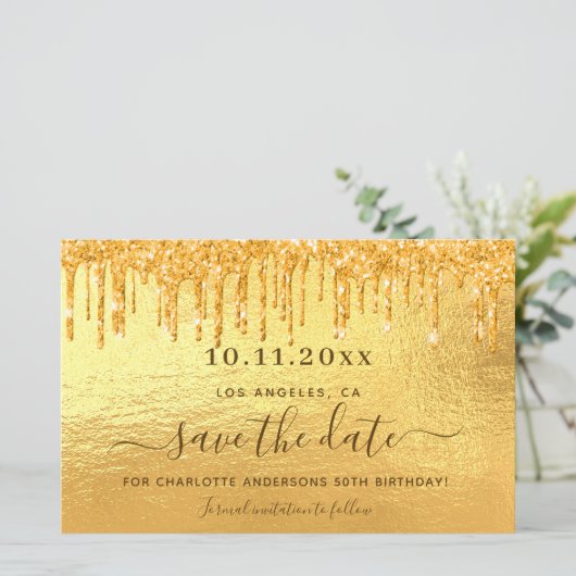 Papier Parties scintillant or anniversaire enregistrer la (Debout devant)
