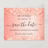 Papier Parties scintillant orange d'anniversaire de budge (Devant)