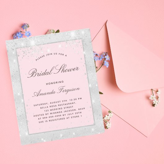 Papier Parties scintillant rose brillant argenté Budget B