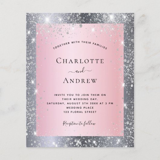 Papier Parties scintillant rose brillant budget mariage é (Devant)