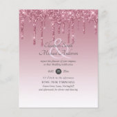 Papier PARTIES SCINTILLANT rose BUDGET Invitations de mar (Devant)