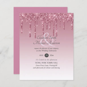 Papier PARTIES SCINTILLANT rose BUDGET Invitations de mar